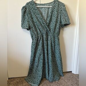 Green floral dress